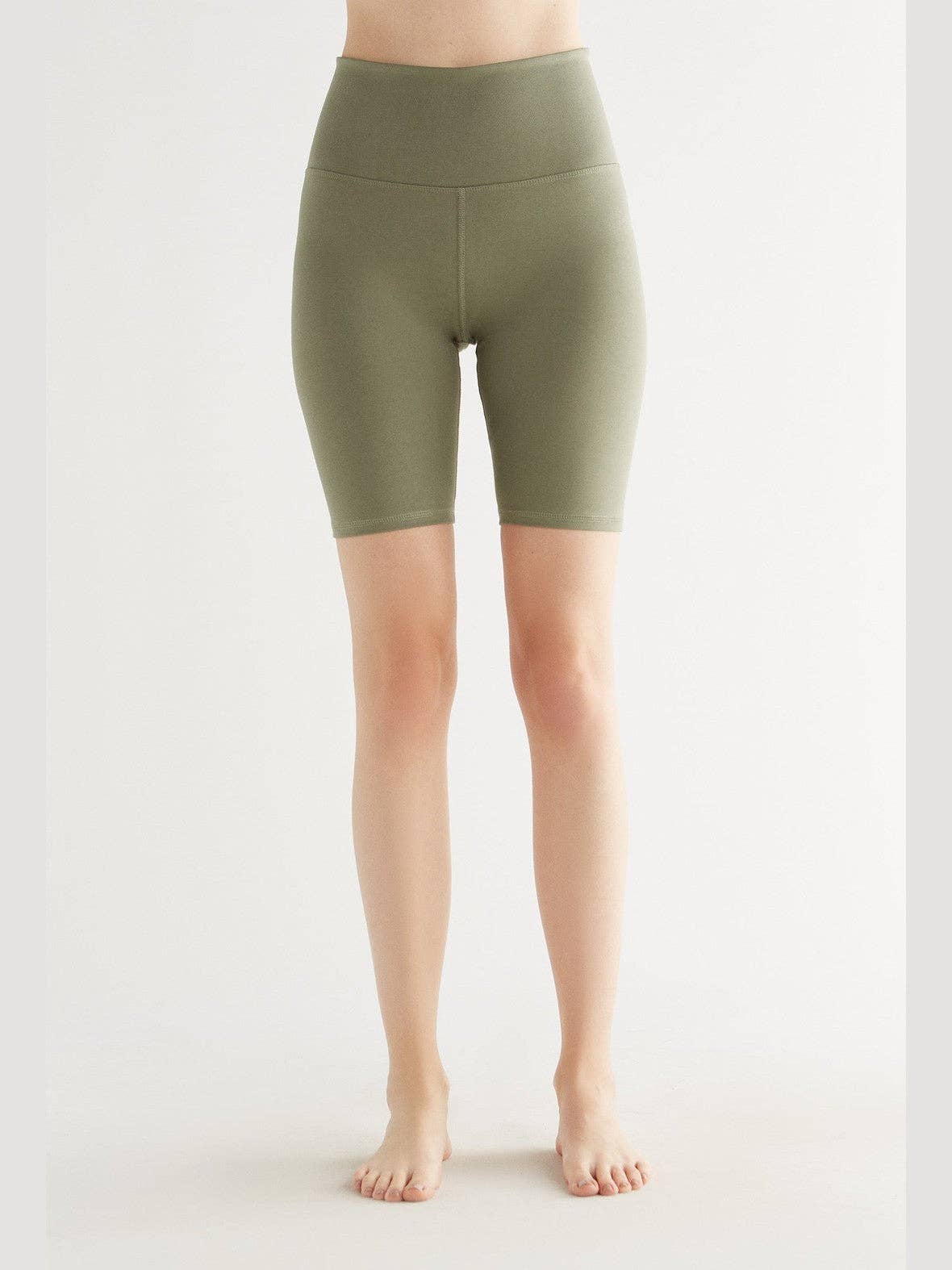 Earth Wardrobe Organic Cotton High-Waisted Stretch Shorts: Womens