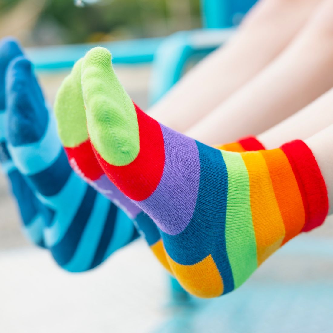 Rainbow Stripe Matching Bamboo Socks – Adult & Child