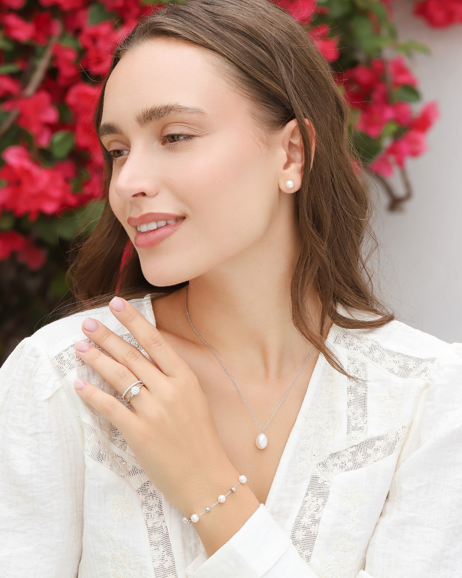 Vianne Jewellery Pearl Everyday Jewellery Set in 18k Gold Vermeil