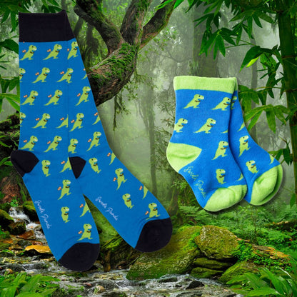 T-Rex Matching Bamboo Socks – Adult & Child