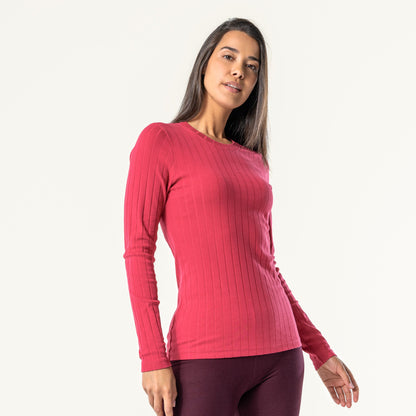 Organic Cotton Ribbed Long Sleeve T-Shirt – Womens