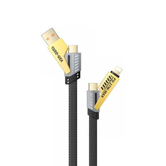 4-in-1 Fast Charging Cable 65W – USB-A/C to Lightning & USB-C VD-DCA05