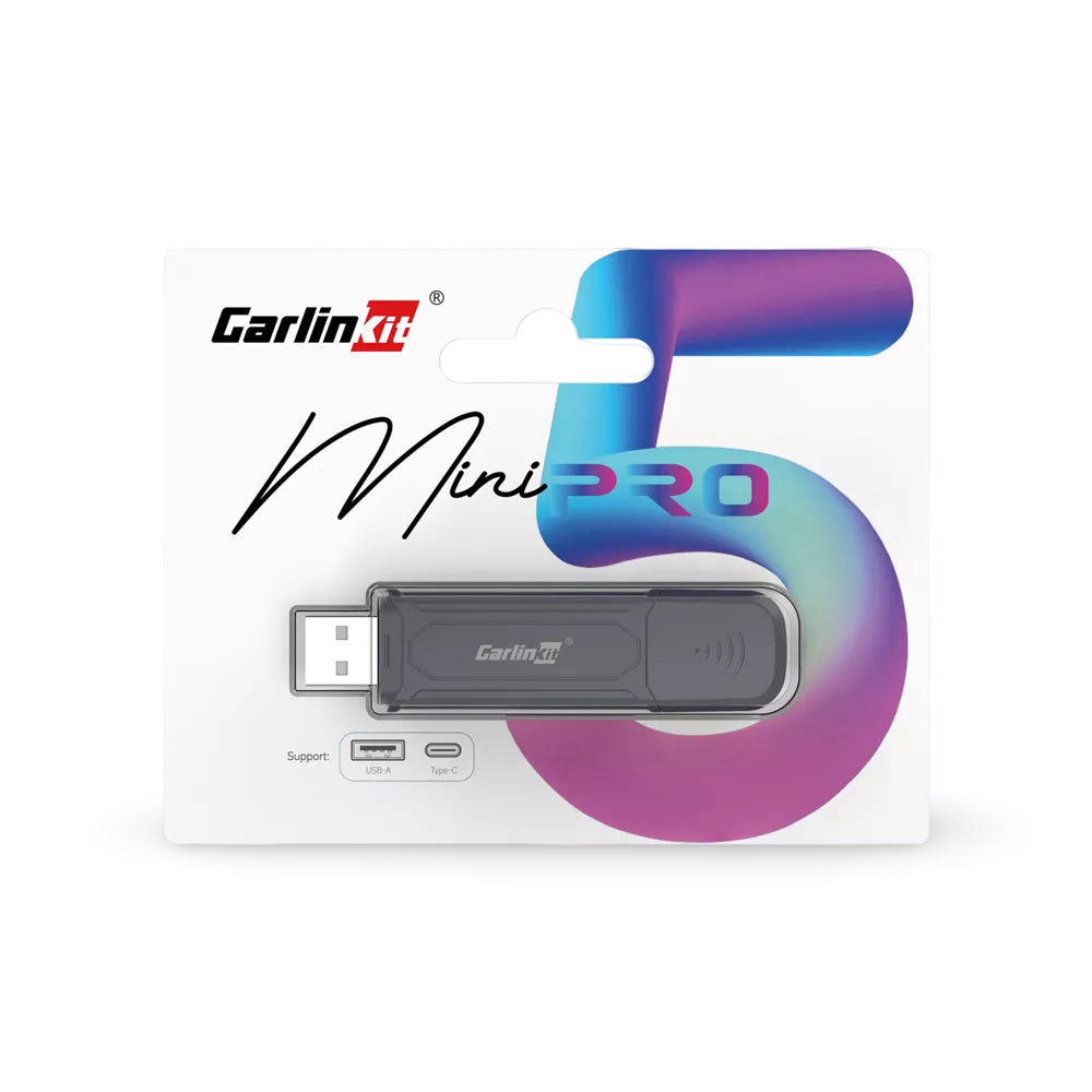 Carlinkit Mini 5 Pro - Wireless CarPlay & Android Auto Adapter (USB Dongle)