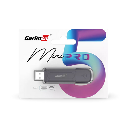 Carlinkit Mini 5 Pro - Wireless CarPlay & Android Auto Adapter (USB Dongle)