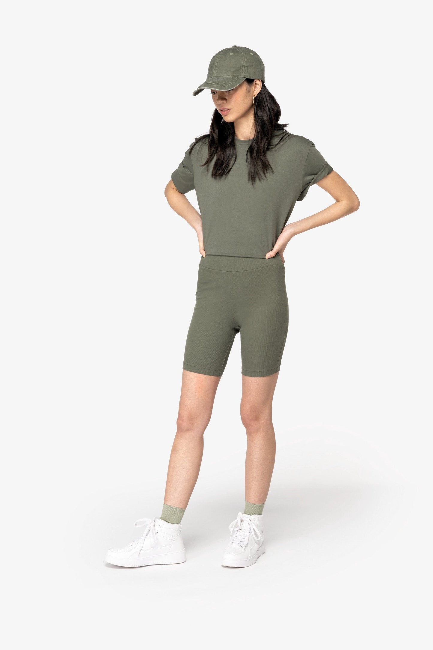 Organic Cotton Ribbed Shorts – Womens