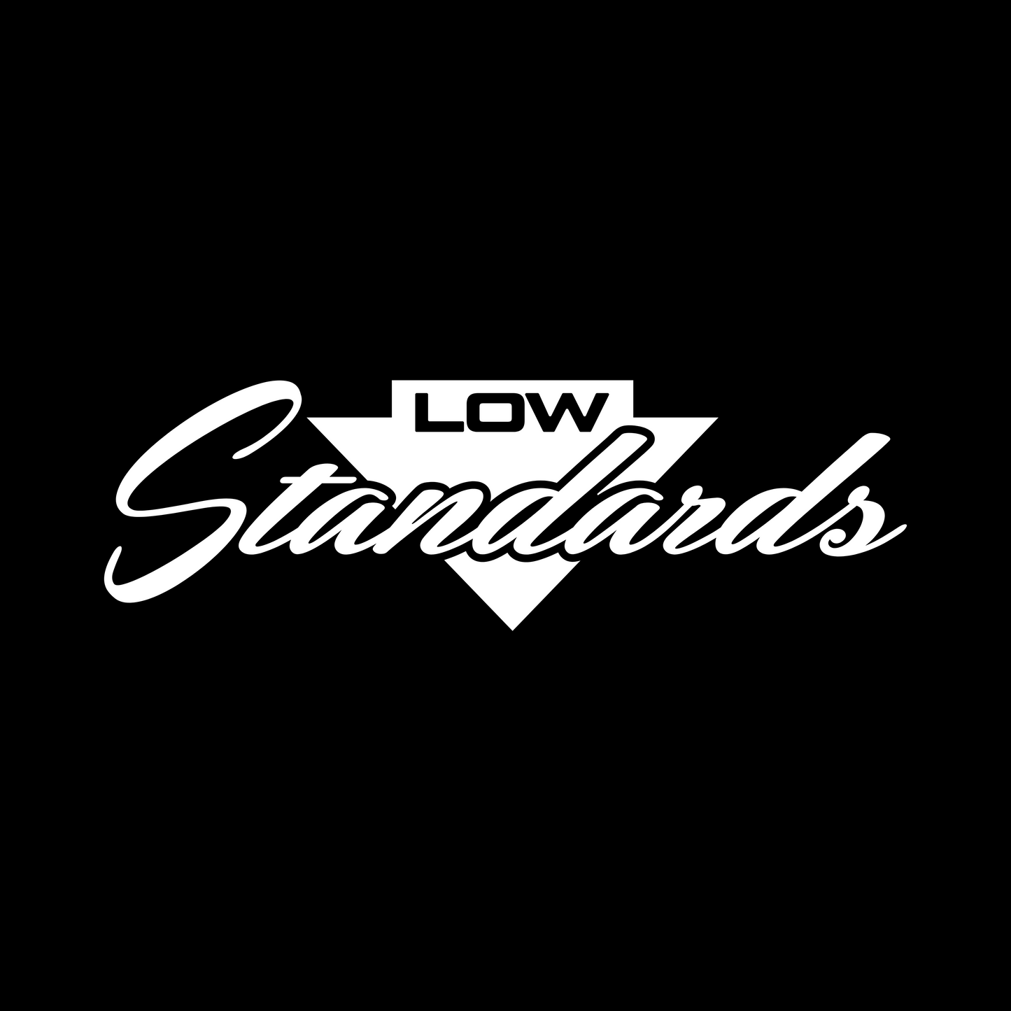 Logo with 'LOW Standards' text on a black background