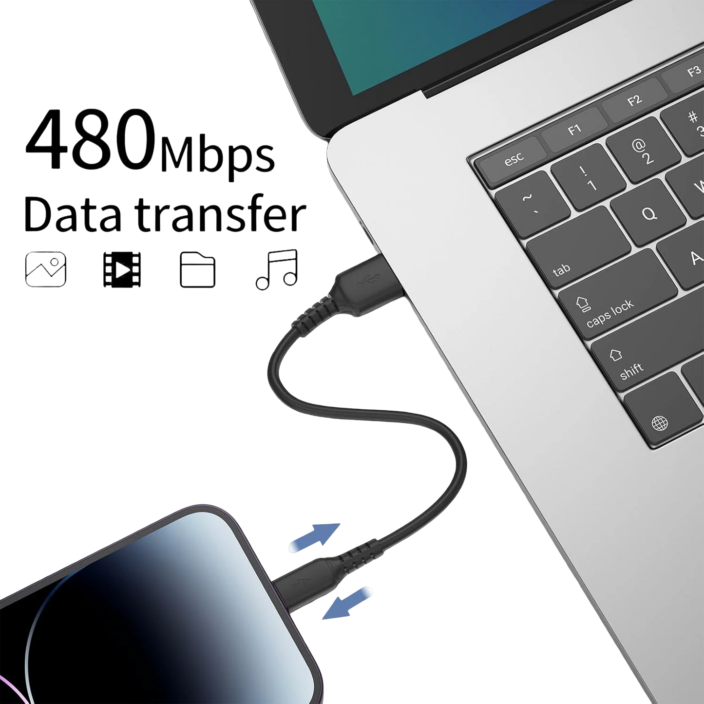 Premium Lightning Cable - 30cm MFI Certified for Apple CarPlay