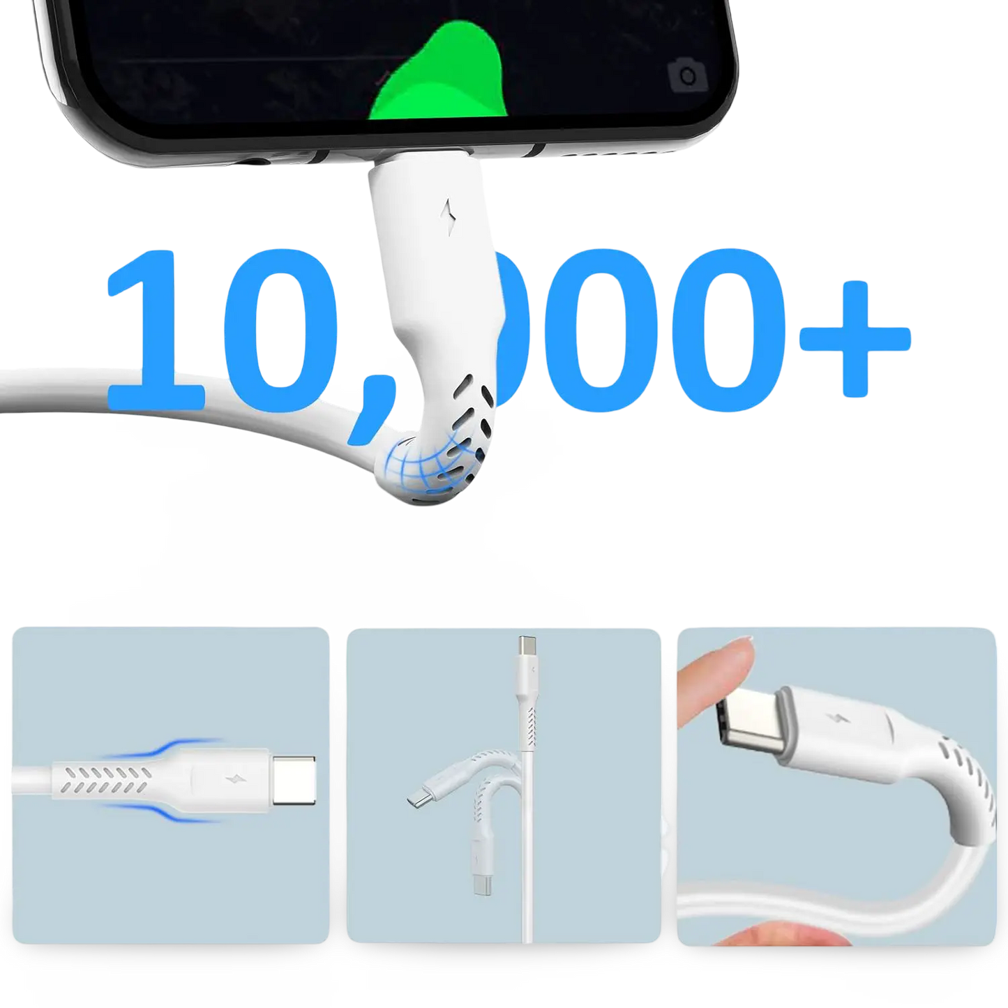 Premium USB-C Cable - 30cm Fast Charging for Android & CarPlay