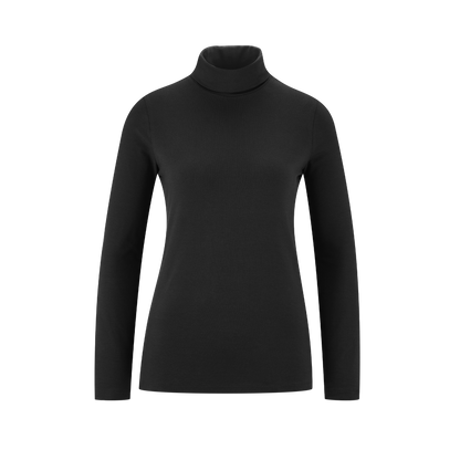 Organic Long Sleeve Stretch Turtleneck T-shirt — Womens
