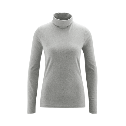 Organic Long Sleeve Stretch Turtleneck T-shirt — Womens
