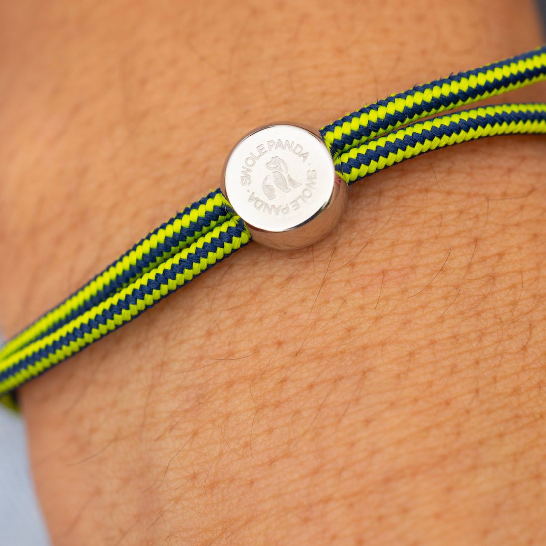 Swole Panda Rope Bracelet in Lime Green Stripe