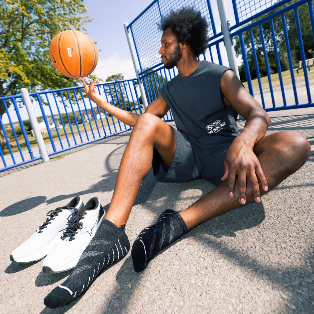 Swole Panda Black Performance Trainer Socks in Bamboo Blend