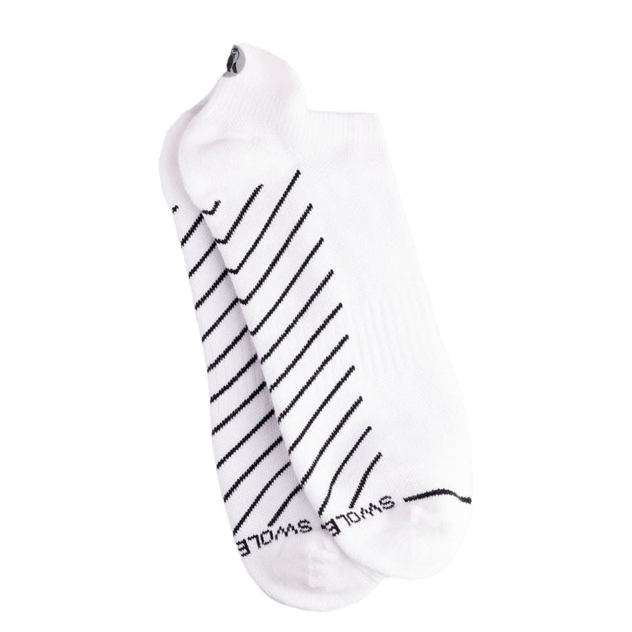 Swole Panda White Performance Trainer Socks in Bamboo Blend