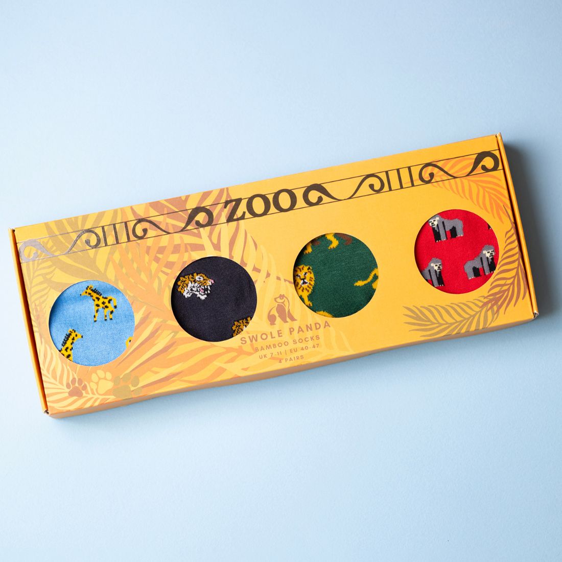 Swole Panda Zoo Bamboo Sock Gift Box — 4 Pairs