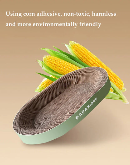 Eco-Friendly Cat Scratcher and Bed Set - Corn Binder Construction - Bascora