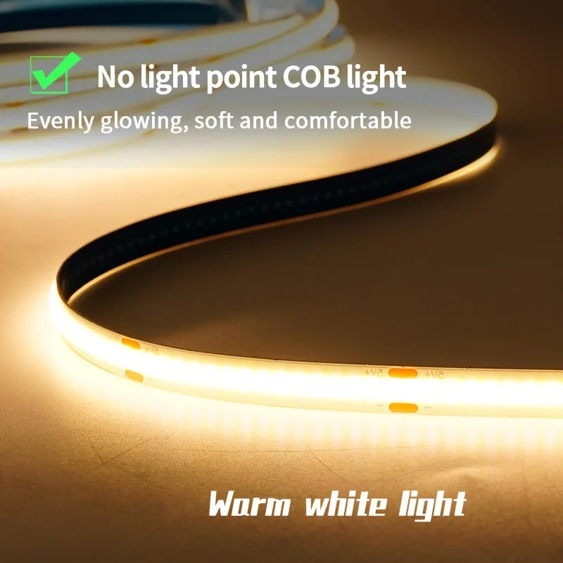 COB LED Strip Touch Dimmer - 5V USB Flexible Light Tape