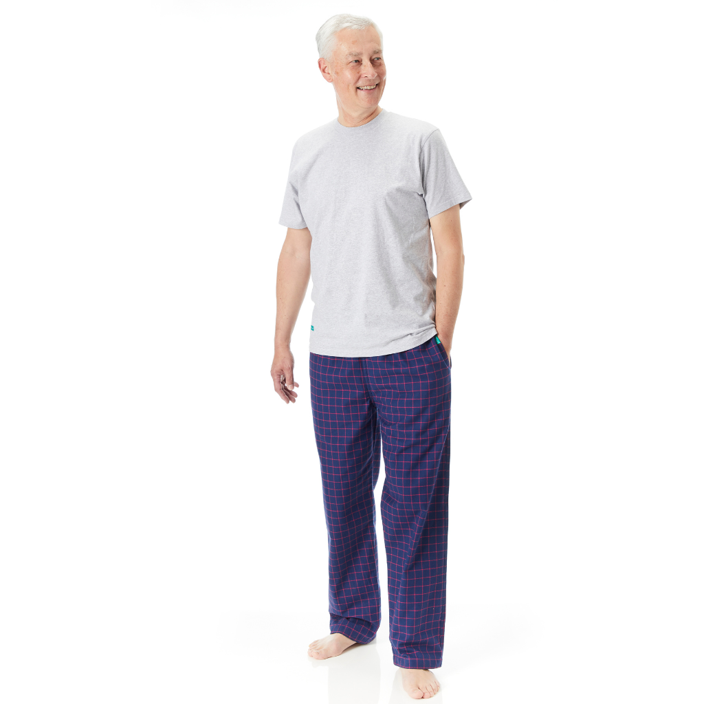 Loungers Men's Organic Brushed Cotton Atlantic Puffin Checked Trousers