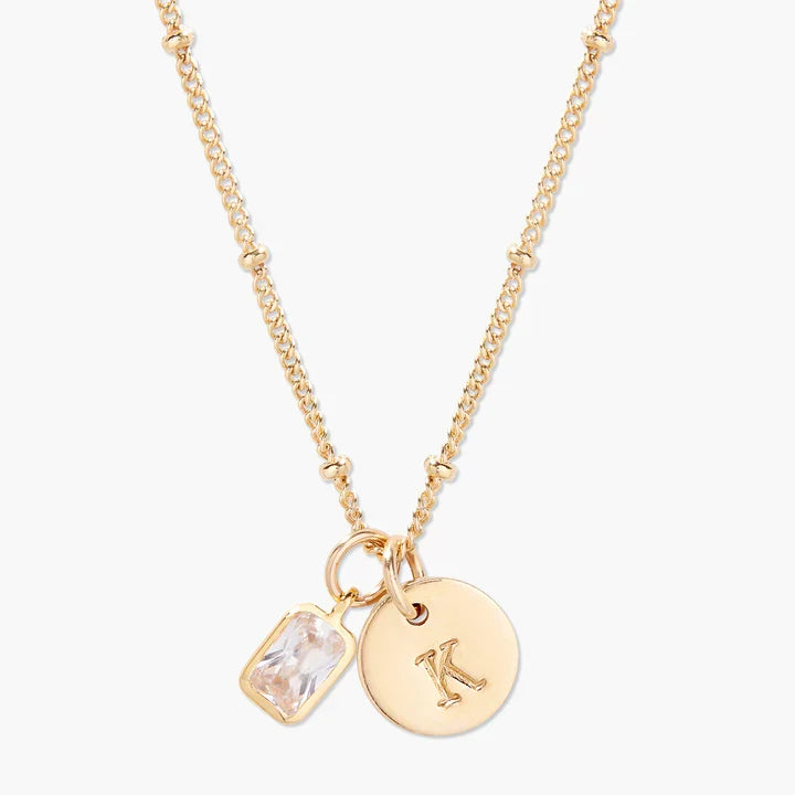 Savaé Design Birthstone Initial Pendant Necklace
