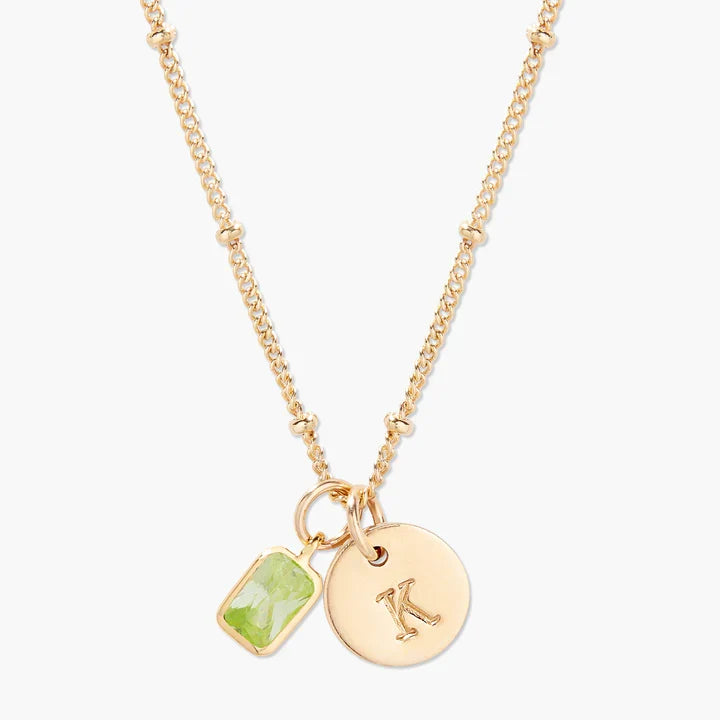 Savaé Design Birthstone Initial Pendant Necklace