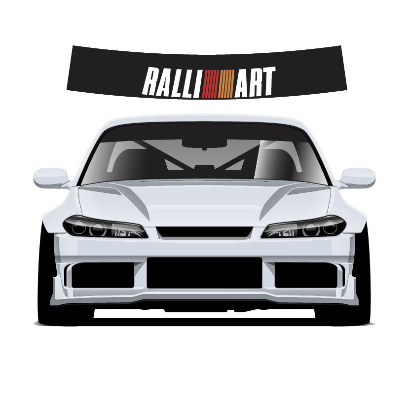 Ralliart Custom Vinyl Sunstrip - Universal Fit 140cm 150cm 160cm