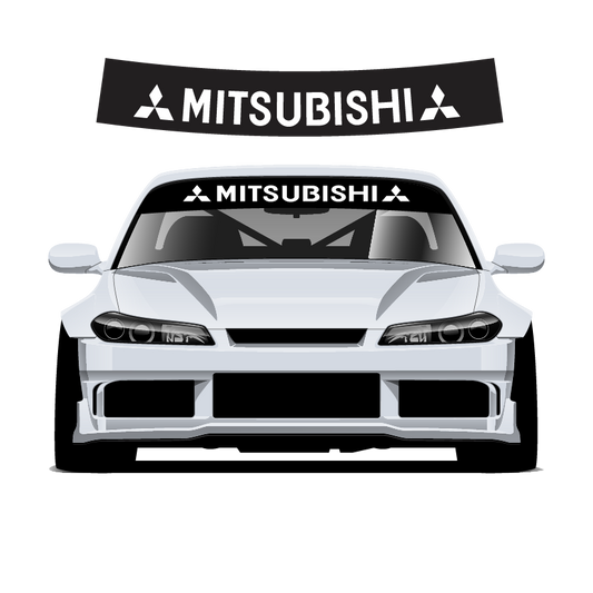 Mitsubishi Custom Vinyl Sunstrip - Universal Fit 140cm 150cm 160cm