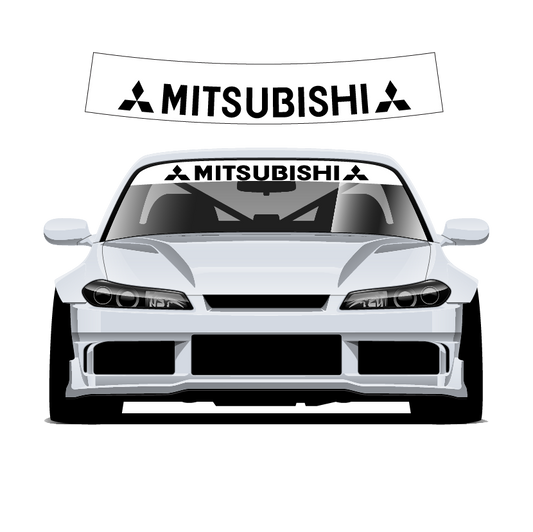 Mitsubishi Custom Vinyl Sunstrip - Universal Fit 140cm 150cm 160cm