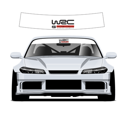 White car with WRC logo on a white background