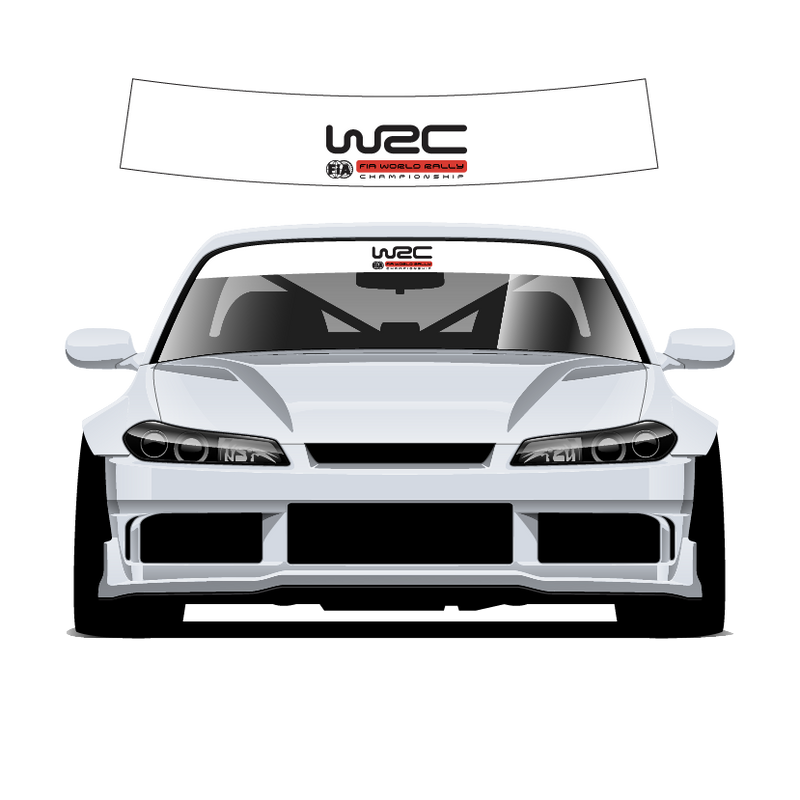 White car with WRC logo on a white background