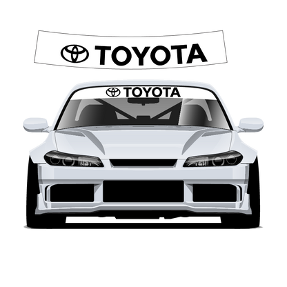 White car with Toyota logo on a white background