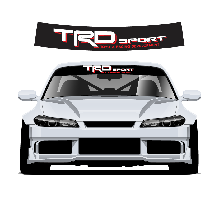 TRD Custom Vinyl Sunstrip - Universal Fit 140cm 150cm 160cm