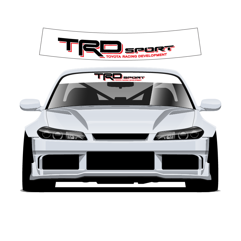 TRD Custom Vinyl Sunstrip - Universal Fit 140cm 150cm 160cm