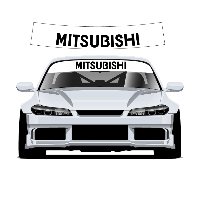 Mitsubishi Custom Vinyl Sunstrip - Universal Fit 140cm 150cm 160cm