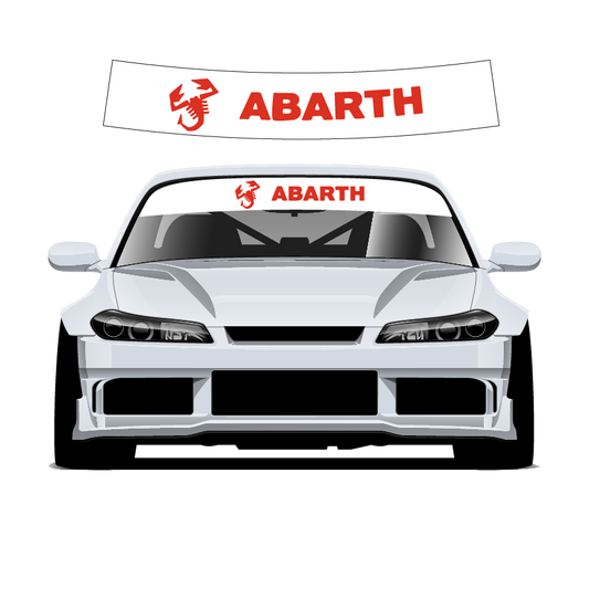 White car with Abarth logo on a white background