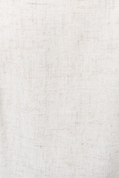 Baya Linen Mix Square Neck Midi Dress - Natural