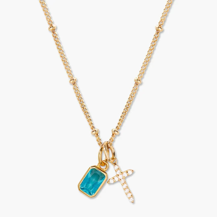 Savaé Design Birthstone Cross Pendant Necklace