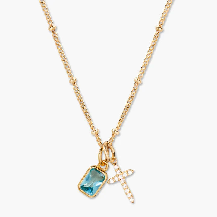 Savaé Design Birthstone Cross Pendant Necklace
