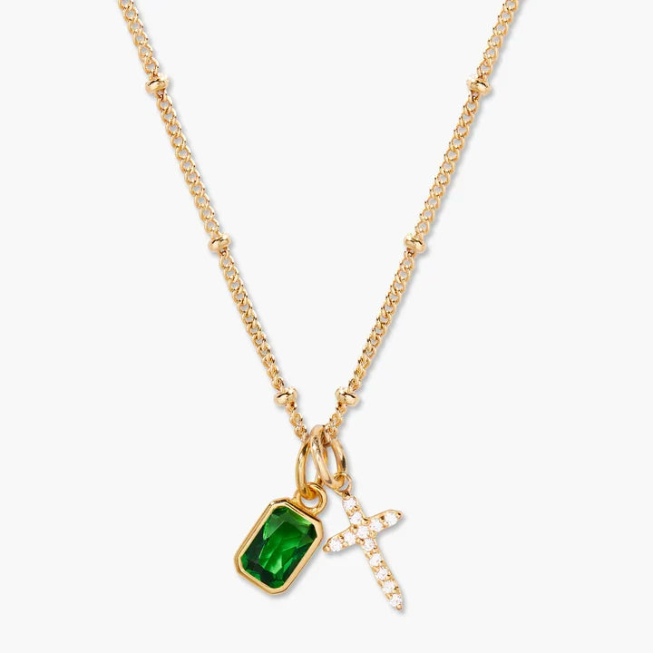 Savaé Design Birthstone Cross Pendant Necklace