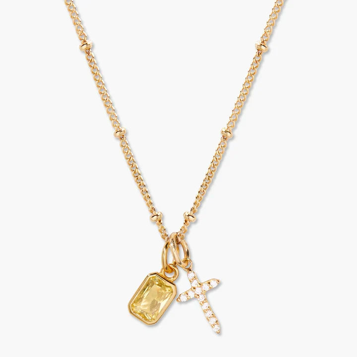 Savaé Design Birthstone Cross Pendant Necklace