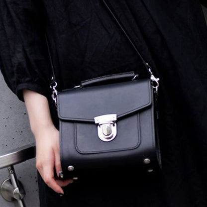 Handmade Leather Sugarcube Handbag – Black