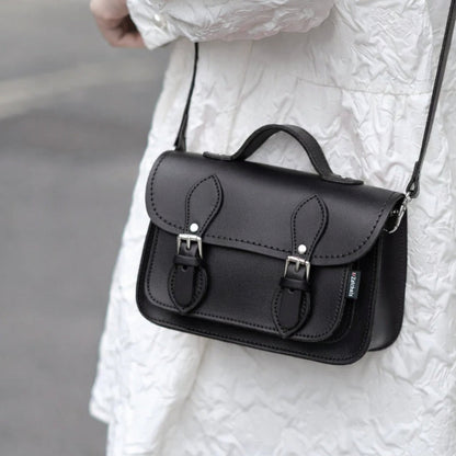 Handmade Leather Micro Satchel – Black