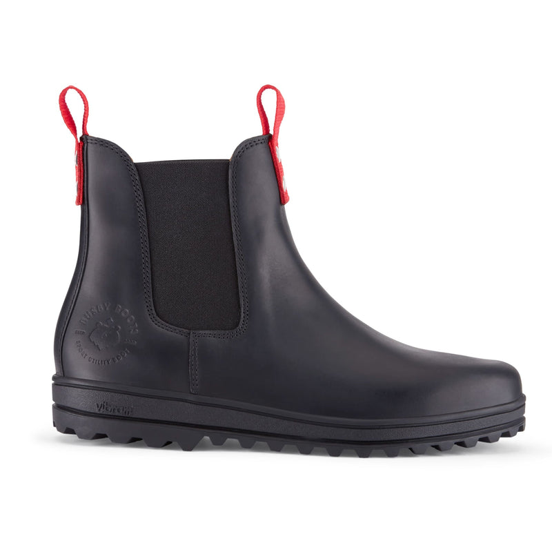 Busby Men's Black Leather Winter Chelsea Boots