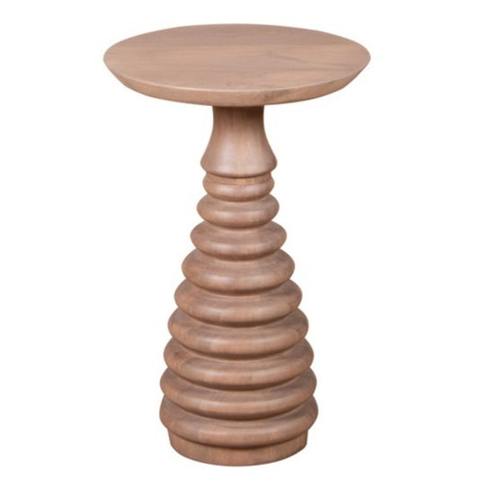 Chester Cane and Wood Pedestal Side Table