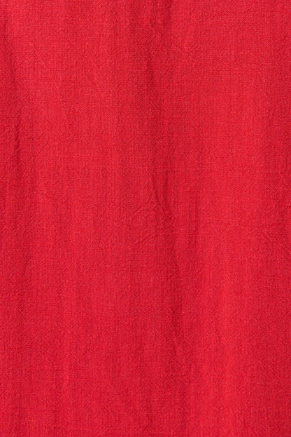Justin Linen Mix Short Sleeve Jumpsuit - Red