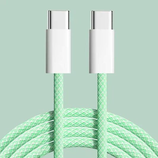 USB-C to USB-C Braided Colourful Charging Data Cable 1M 30W
