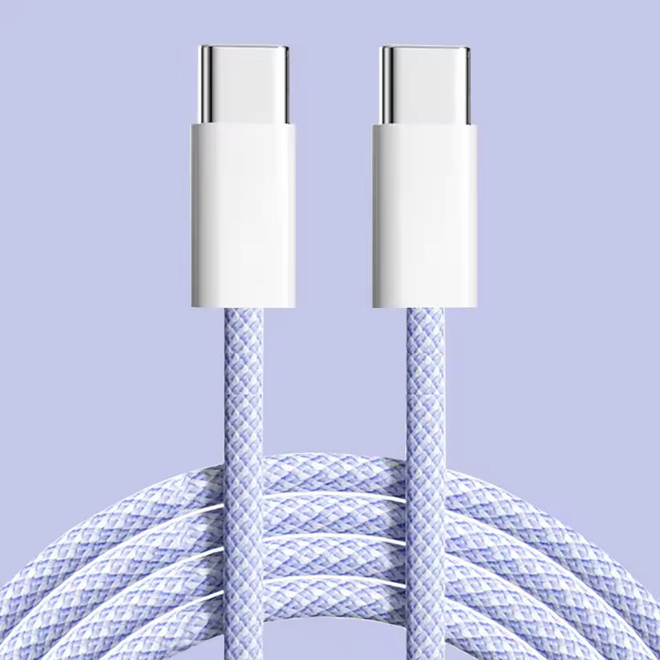 USB-C to USB-C Braided Colourful Charging Data Cable 1M 30W
