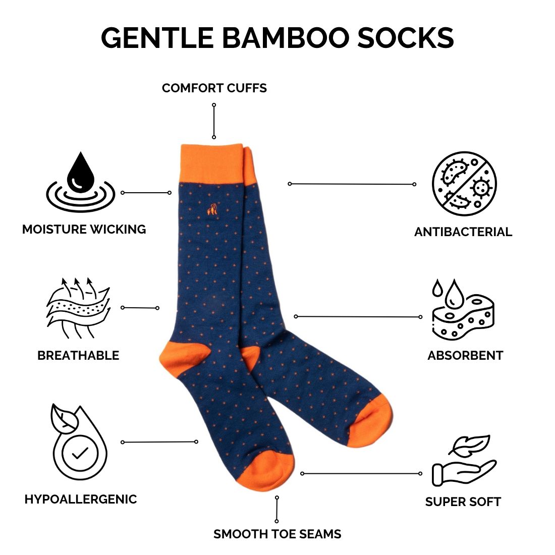 Cricket Bamboo Socks – Comfort Cuff