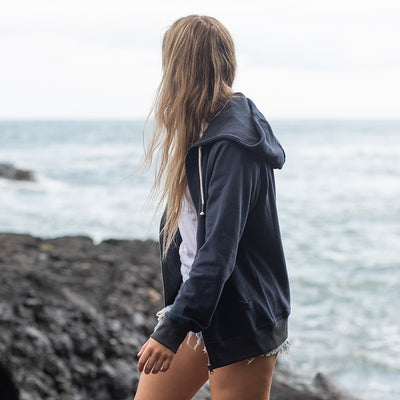 Contrast Zipped Recycled Cotton Hoodie