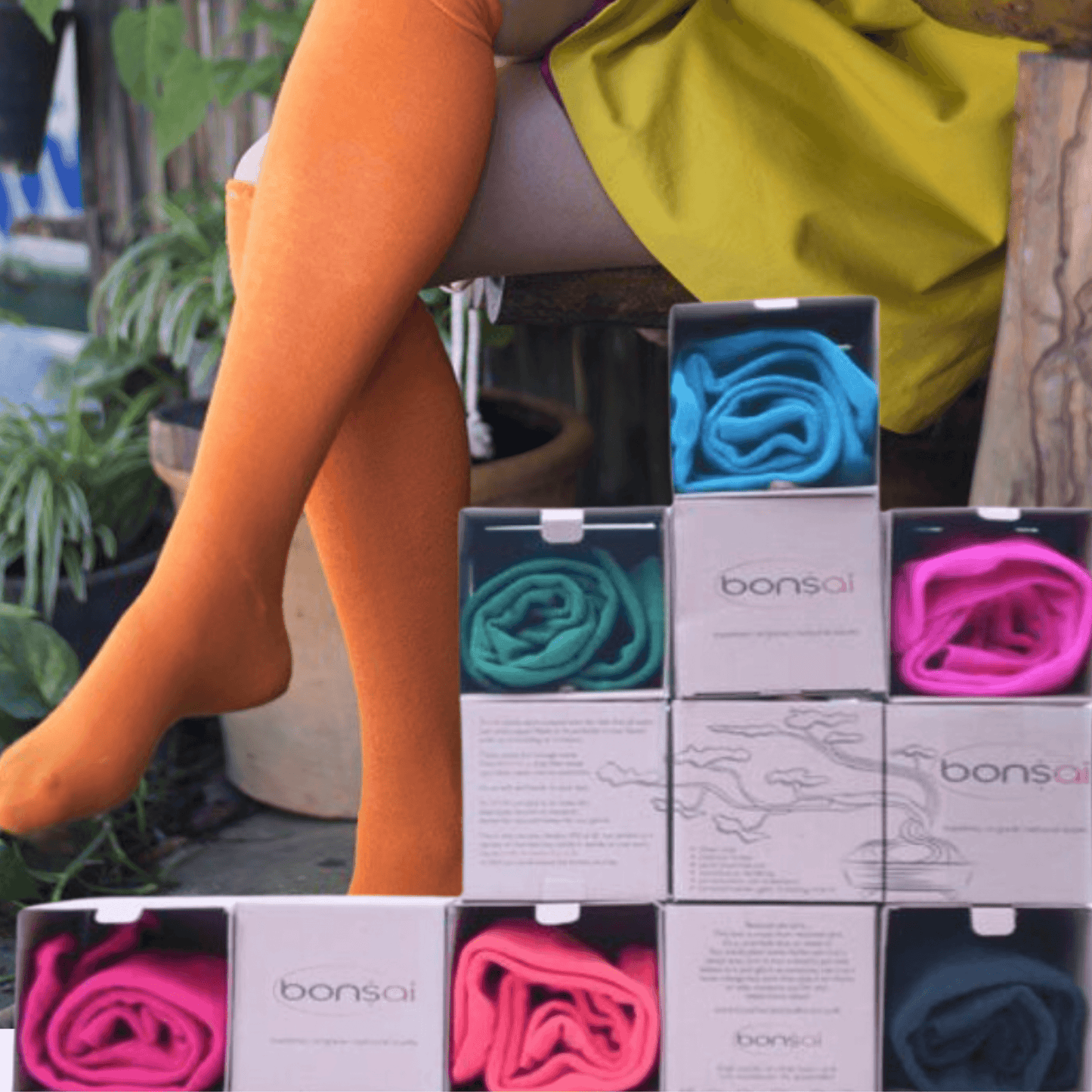 Knee-High Bamboo Thermal Socks -  Wellington Boots Socks Organic Thermal - Pink Punch