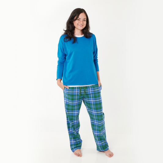 Loungers Organic Brushed Cotton Green Sea Turtle Trousers
