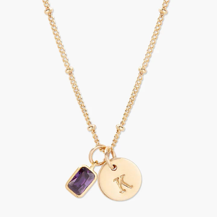 Savaé Design Birthstone Initial Pendant Necklace
